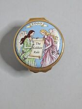 Vintage Mary Kay Halcyon Days Enamel 2000 GOLDEN RULE ANGELS Trinket Box picture