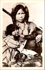 Real Photo Postcard Alaskan Eskimo Woman Breastfeeding Two Children picture