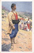 Artist Signed Adolf Kaspar Dubrovnik Croatia Man Ethnic Costume Vintage Postcard picture
