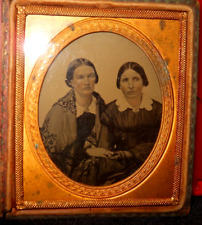 1/6th size Ambrotype of two ladies in half case picture