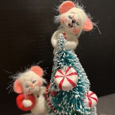 Vintage Annalee Dolls Figurine Mice Decorating Tree Candy Christmas 9.5