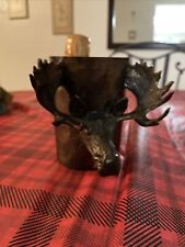 Carl Wagner American Moose Bronze Cup Mug Stein Signed C Wagner, 127/1000 picture
