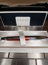 CROSS Contour Red Ballpoint Pen w/case Chrome  -Black Ink. - Used Pro Elegance  picture