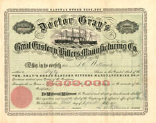 Doctor Gray's Great Eastern Bitters Manufacturing Co. - Stock Certificate - Ship picture