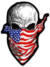 large JUMBO AMERICAN FLAG SKULL BANDANA BACK PATCH #101 EMBROIDERED 12 IN biker picture