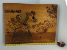 28.5 x 22.5 inch Disney Splash Mountain Handmade Wood Burning Wall Art Vintage picture