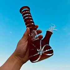 Brown 9'' Hookah Glass Water  Bong Pipe Thick Bubbler Percolator Beaker picture