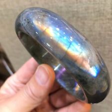58mm Natural Labradorite Rainbow Light Crystal Gemstone Bangle Bracelet AAA picture
