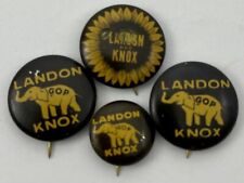 Vintage Lot 1936 Alf Landon Presidential Campaign Landon Knox GOP Pinback Button picture
