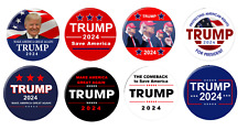 8-pack Trump 2024 Campaign Buttons – SAVE AMERICA Trump 2024 pins (2.25 inches) picture