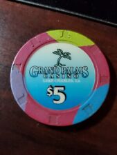 $5.00 CASINO CHIP GRAND  PALAIS LAKE  CHARLES  LA, RARE - HARD TO FIND picture