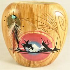 Native American Indian Navajo Pottery Vase Blackhorse Dream Catcher Collectible picture