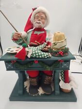 Vintage 1994 Holiday Christmas Creations Animated Lighted Musical Santa Workshop picture