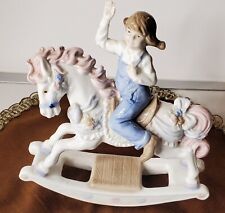 1991 Paul Sebastian Girl Riding Rocking Horse Figurine picture