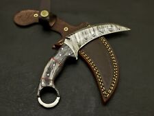 Handmade Damascus Blade Custom Pakka Wood Karambit Hunting Knife/Full Tang picture