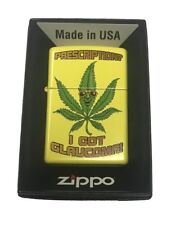Zippo Custom Lighter Weed Marijuana Cool Pot Leaf Sunglasses I Got Glaucoma New picture