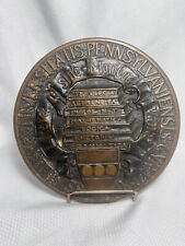 Antique 1915 University of Pennsylvania Latin Seal & Coat Of Arms Bronze Plaque picture