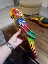 Vintage Hand Painted Hanging Tropical Parrot Ceramic Mexico Signed No Ring picture