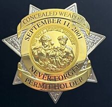 CCW Badge Concealed Weapon Permit Gold / Silver picture