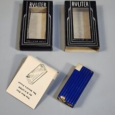 Vintage Arvey Corporation R V Liter Art Deco Flint Fluid Lighter Blue Brass picture