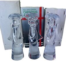 Lot Of 3 24% Full Lead Crystal Christmas Angels Sigma the Tastesetter W/ Box picture