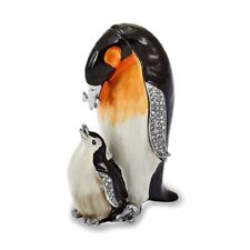 Bejeweled Emperor Penguin & Baby Trinket Box picture