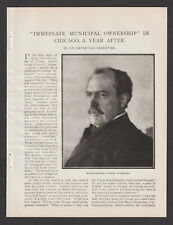 Edward Dunne-Mayor Of Chicago-Promised City Ownership Of Streetcars 1906 Article picture