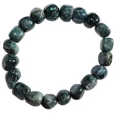 Premium CHARGED Natural Blue Green Apatite Crystal Nugget Stretchy Bracelet picture