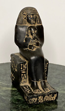 Egyptian Antiques Statue Isis and her Son Horus Egypt Pharaonic Black Stone picture