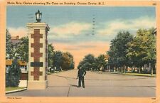 Main Avenue Gates Ocean Grove New Jersey NJ pm 1951 traffic cop Postcard picture