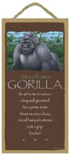 Advice from a Gorilla Inspirational Wood Wild Animal Sign Plaque Made in USA picture