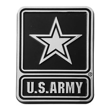 U.S Army Military Premium Solid Metal Chrome Plated Auto Truck Car Emblem picture
