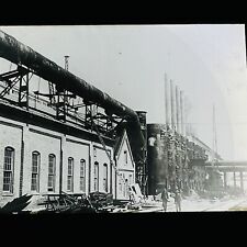 Antique Magic Lantern Glass Slide Photo Steel Foundry Gary Indiana picture