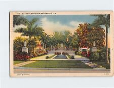 Postcard Memorial Fountain Palm Beach Florida USA picture