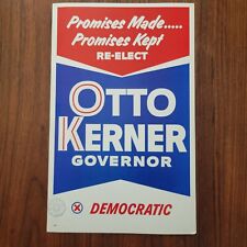 Vintage 1964 Otto Kerner Illinois Democrat Governor Poster 14