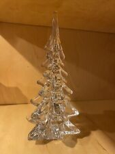 Vintage Hand Blown Crystal Glass Christmas Tree 8.5” Tall picture