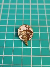  Vintage Medical Caduceus Gold Tone Lapel Pin Hat Pin  picture