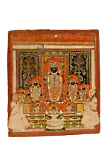 Antique Miniature Paintings Of Nathdwara Annakuta Govardhan Puja Shrinathji Rare picture
