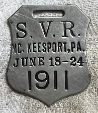 Vintage 1911 SVR Badge Fob-Sons Of Veterans Reserve-McKeesport PA-Civil War picture