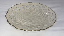 Lenox Wicker Collection Pierced Candy Server Dish with Gold Trim picture