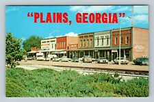 Plains, GA-Georgia, Main Street View, Home Of Pres. Jimmy Carter Chrome Postcard picture