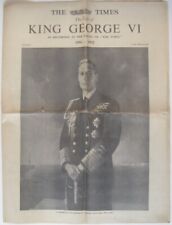 1952 London Times THE LIFE OF KING GEORGE VI Photographs Coronation Funeral 16pp picture