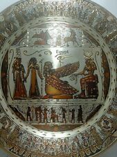 HANDMADE EGYPTIAN COPPER PHARAONIC Magic Plate Copper 4 Goddess Isis & Egypt Map picture