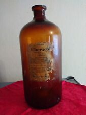 VINTAGE ONE GALLON AMBER CHERACOL WITH CODEINE MEDICINE BOTTLE UPJOHN COMPANY  picture