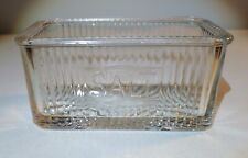 Vintage Hoosier Cabinet Mission Large Ribbed Clear Glass Salt Dip Open Top picture