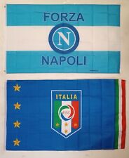 1 ITALY FEDERATION FLAG + 1 NAPOLI FLAG (3X5 FT) $35 picture