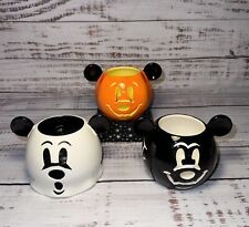 Disney Mickey Mouse Halloween Tea Light Votive Holder 3 pc Set Ghost Bat Pumpkin picture