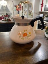 Vintage 1970s Corning Ware Wildflowers P-104 Tea Pot Kettle  6-Cup with Lid picture