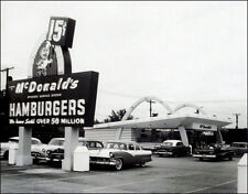 McDonald's Restaurant Large Photo 11X14 1950's Des Plaines Illinois Speedee Kroc picture