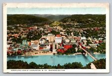 c1920s Birds Eye Aerial View Business Section Charleston West Virginia P647 picture